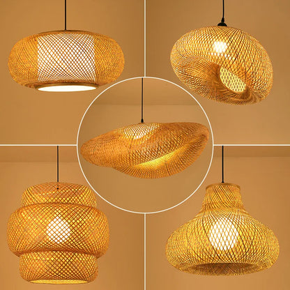 Handgemaakte Rotan Hanglamp – Scandinavisch Rustiek Design – Natuurlijke Sfeerverlichting