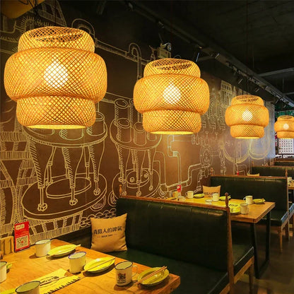 Handgemaakte Rotan Hanglamp – Scandinavisch Rustiek Design – Natuurlijke Sfeerverlichting