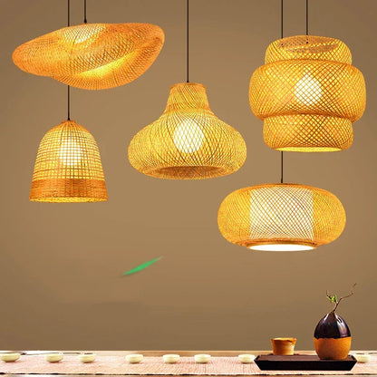 Handgemaakte Rotan Hanglamp – Scandinavisch Rustiek Design – Natuurlijke Sfeerverlichting