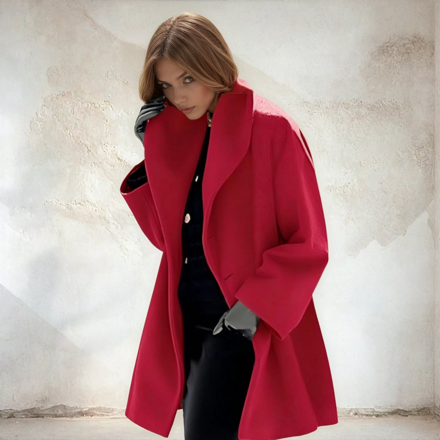 Oversized Jas Wolmix Zacht en Stijlvol