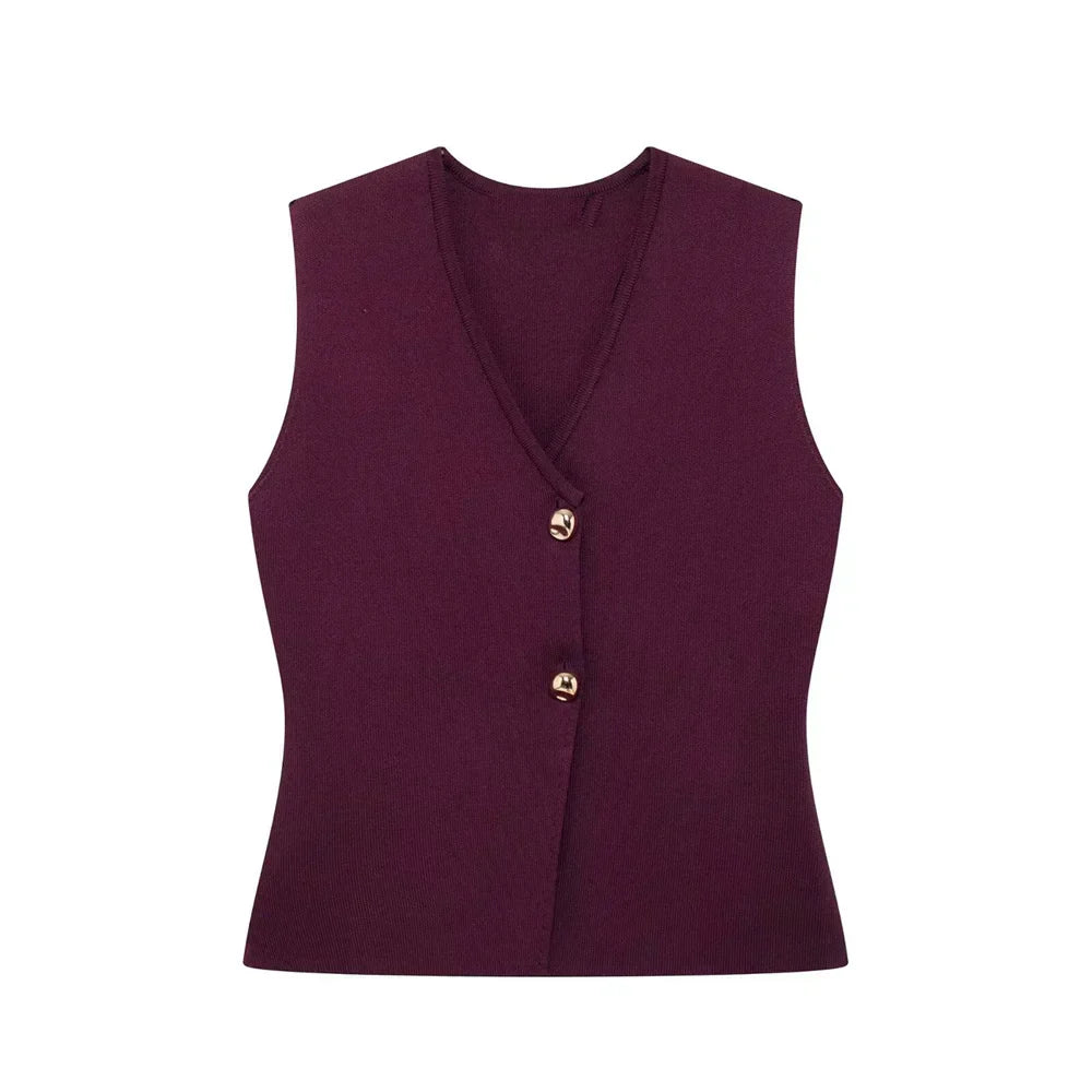 Mouwloze Gilet Top voor Dames - Elegant en Minimalistisch
