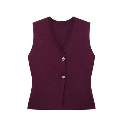 Mouwloze Gilet Top voor Dames - Elegant en Minimalistisch