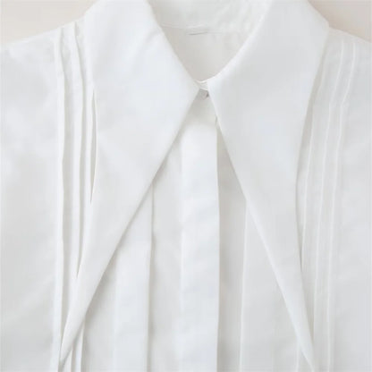 Vrouwelijke Zomer Blouse Puntige Kraag
