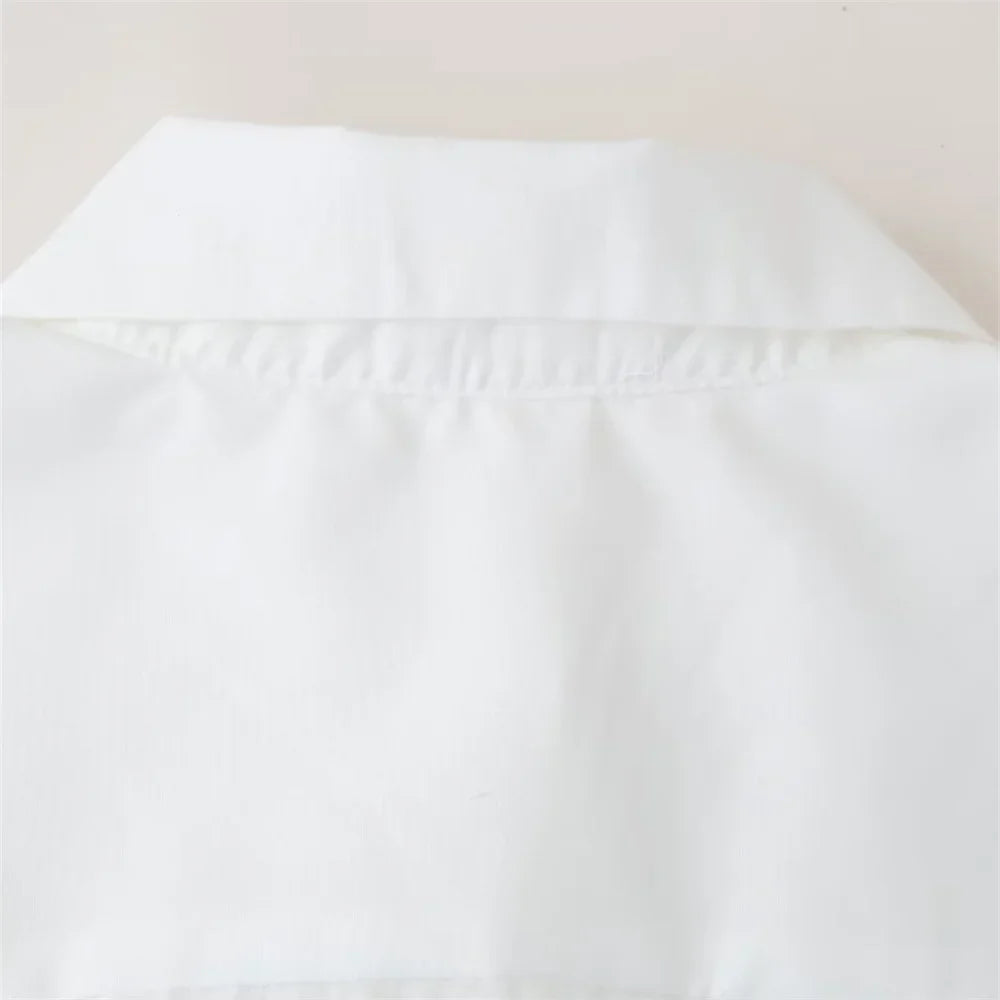 Vrouwelijke Zomer Blouse Puntige Kraag
