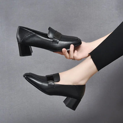 Dames Leren Loafers met Hakken Stijlvol en Chic