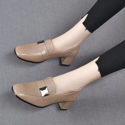 Dames Leren Loafers met Hakken Stijlvol en Chic