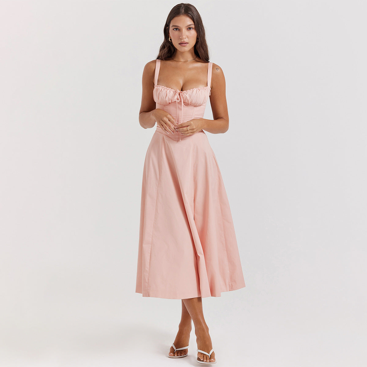 Zomerjurk Luchtige Vrouwelijke Jurk met Figuuraccentuering