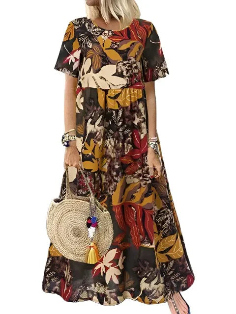 Vrouwelijke Zomerjurk Bloemenprint Jurk Retro Stijl