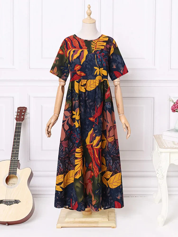 Vrouwelijke Zomerjurk Bloemenprint Jurk Retro Stijl