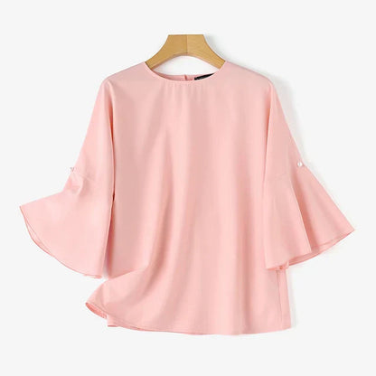 Vrouwen Blouse Flare Mouw Elegante Zomerstijl