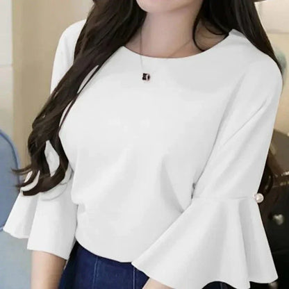 Vrouwen Blouse Flare Mouw Elegante Zomerstijl