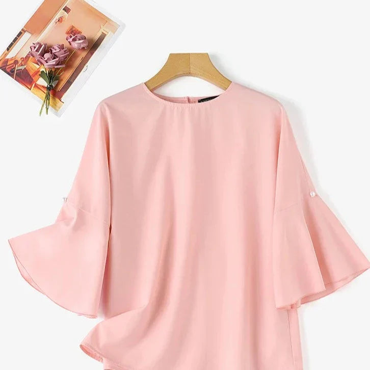 Vrouwen Blouse Flare Mouw Elegante Zomerstijl