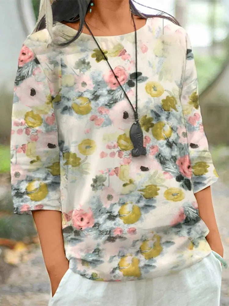 Vrouwelijke Bloemen Blouse Zomerjurk Stijl - StudioMarella