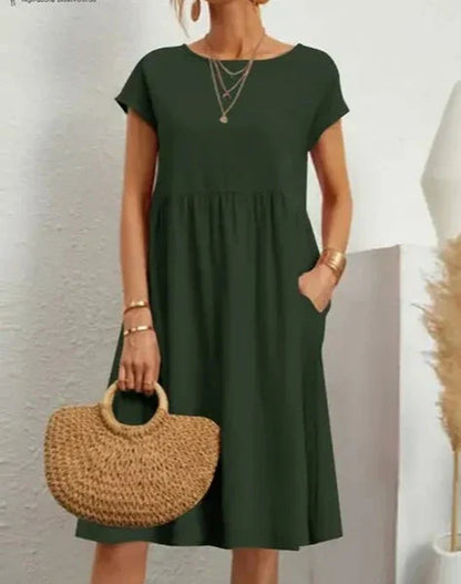 Vrouwen Linnen Jurk Casual Zomerjurk