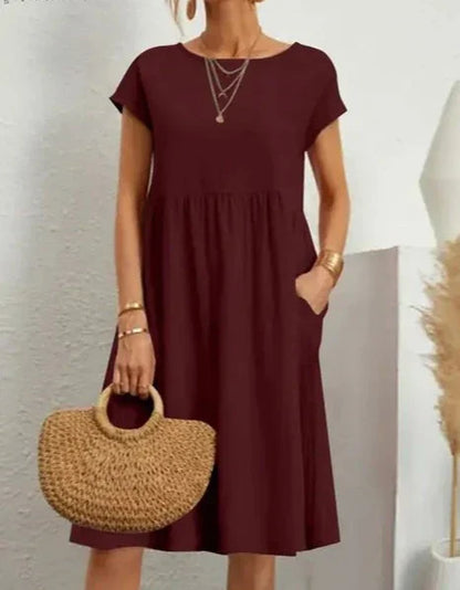 Vrouwen Linnen Jurk Casual Zomerjurk