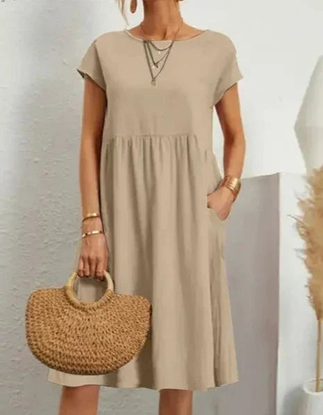 Vrouwen Linnen Jurk Casual Zomerjurk