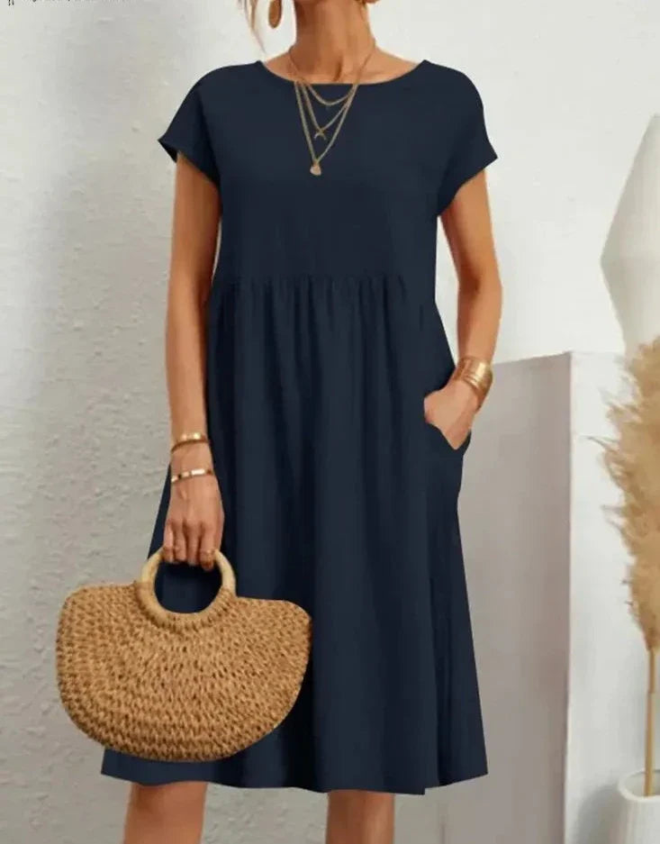 Vrouwen Linnen Jurk Casual Zomerjurk