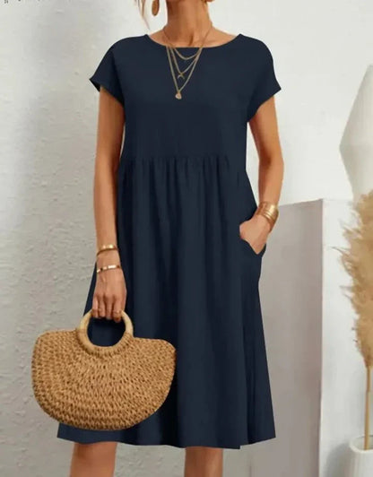Vrouwen Linnen Jurk Casual Zomerjurk
