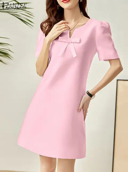 Korte Jurk voor Dames Zomerse Effen Mode Jurk