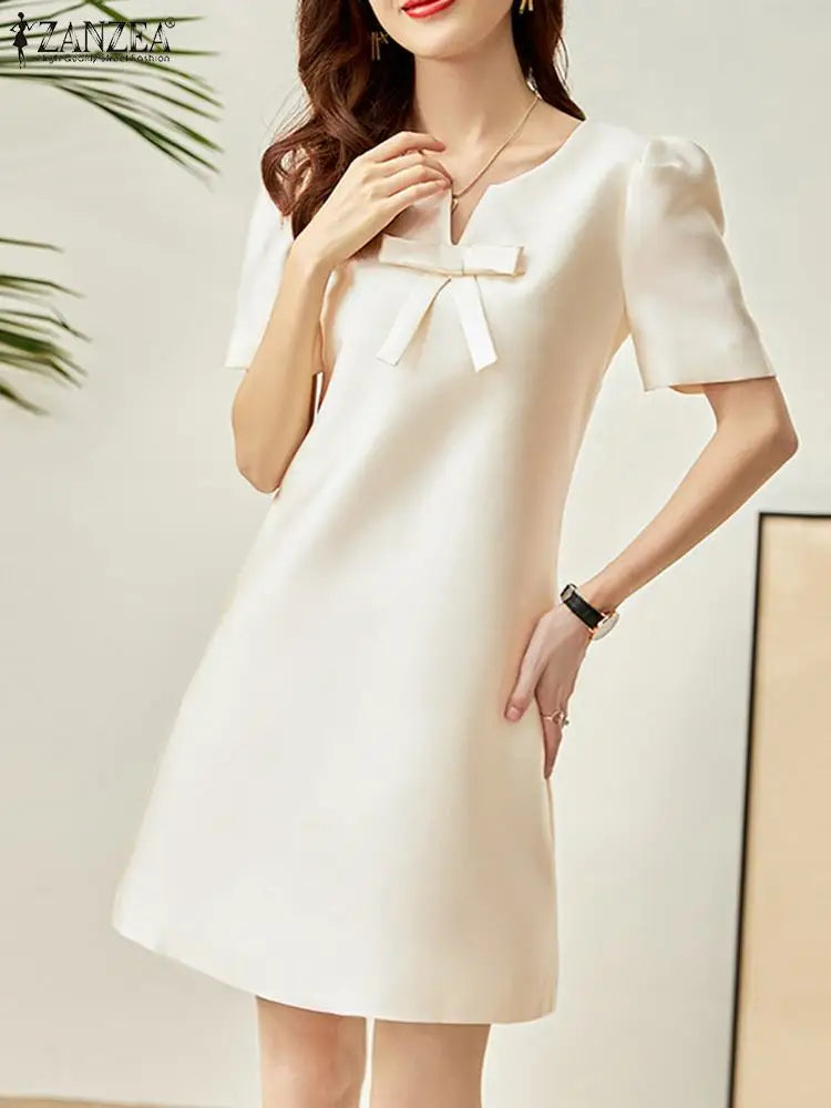Korte Jurk voor Dames Zomerse Effen Mode Jurk