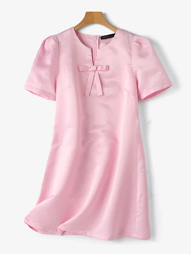 Korte Jurk voor Dames Zomerse Effen Mode Jurk