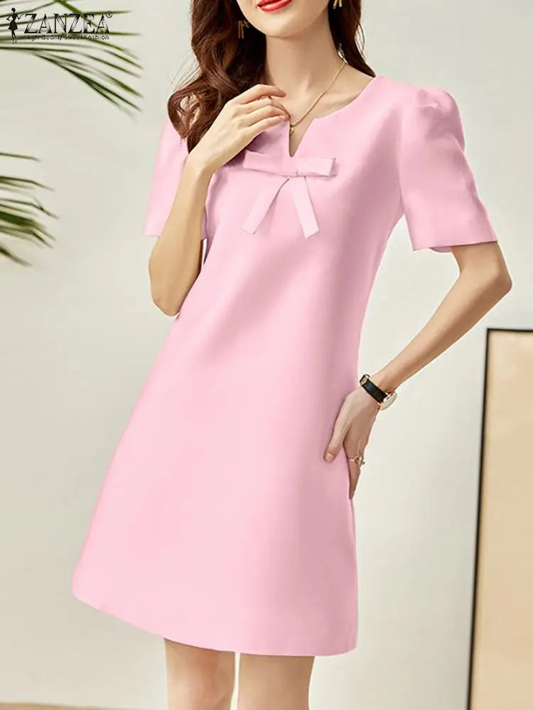 Korte Jurk voor Dames Zomerse Effen Mode Jurk