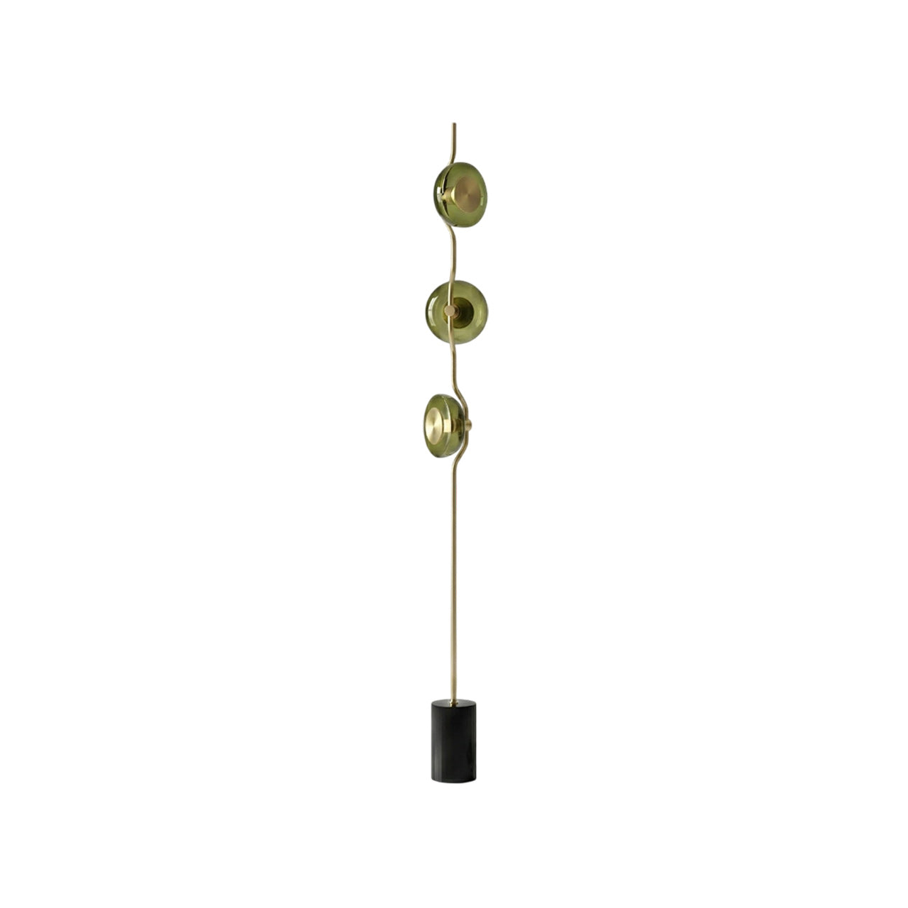 Vloerlamp met groen glas en geïntegreerde LED | 180 cm hoog | moderne vloerverlichting met sculptuur