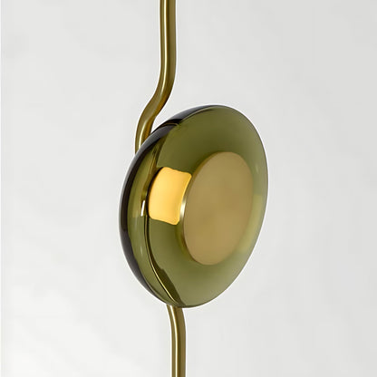 Vloerlamp met groen glas en geïntegreerde LED | 180 cm hoog | moderne vloerverlichting met sculptuur