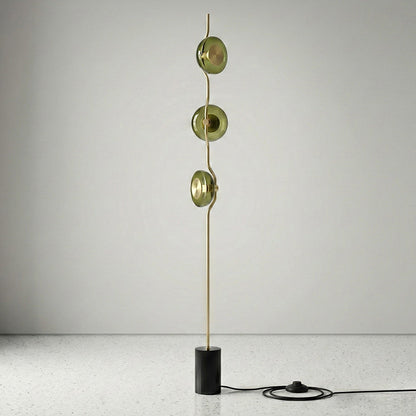 Vloerlamp met groen glas en geïntegreerde LED | 180 cm hoog | moderne vloerverlichting met sculptuur