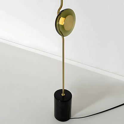 Vloerlamp met groen glas en geïntegreerde LED | 180 cm hoog | moderne vloerverlichting met sculptuur