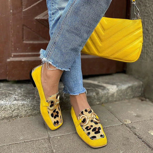 Loafers Luipaardprint Leer Zomerschoenen Dames - StudioMarella