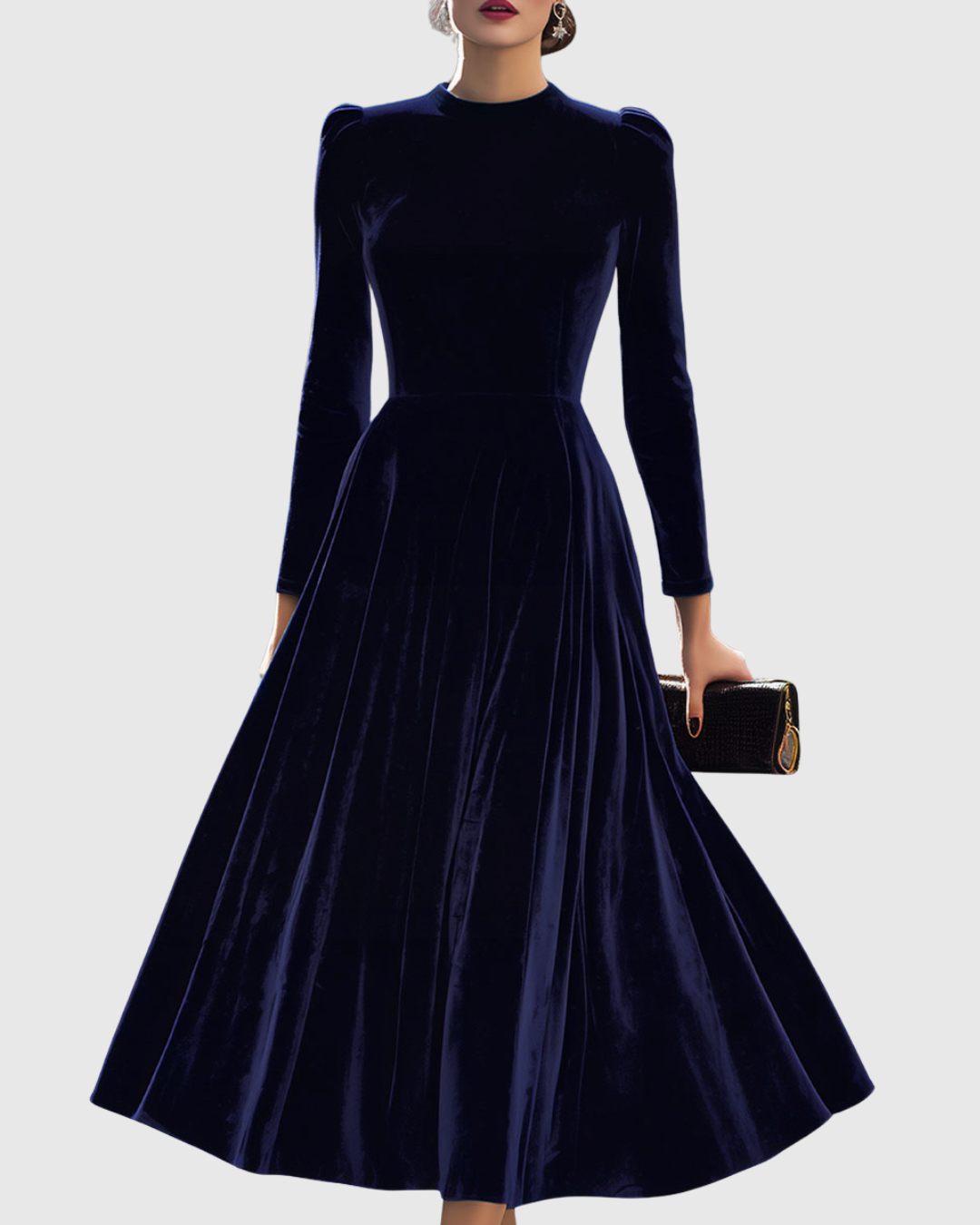 Elegante Midi Jurk van Fluweel voor Vrouw - StudioMarella