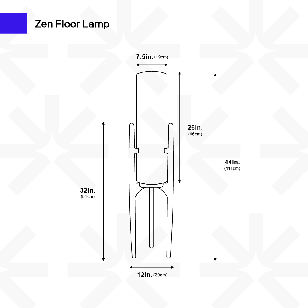Zen Staande Lamp Met Linnen Kap En Natuurlijk Houten Frame