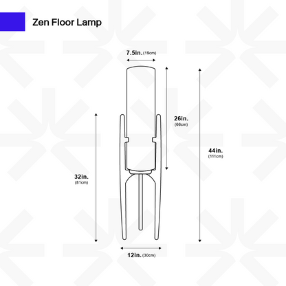 Zen Staande Lamp Met Linnen Kap En Natuurlijk Houten Frame
