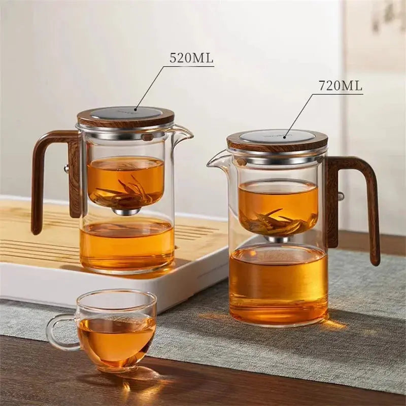 Glazen Theepot Magnetisch Filter Losse Thee Kruidenthee Elegant Hittebestendig