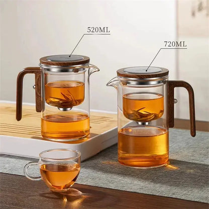 Glazen Theepot Magnetisch Filter Losse Thee Kruidenthee Elegant Hittebestendig