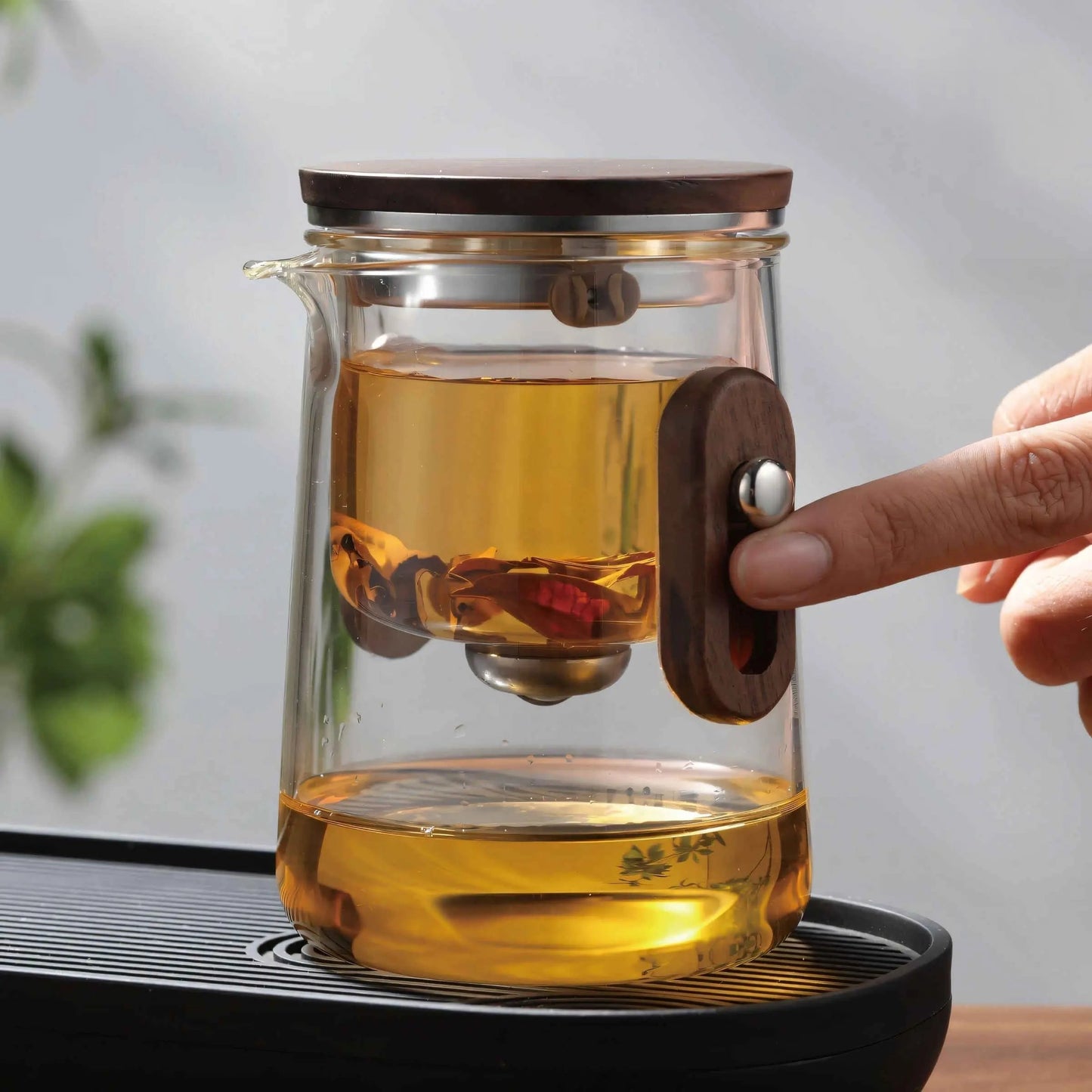 Glazen Reistheepot 330ml Borosilicaat met Cups en Reiskoffer Camping Outdoor