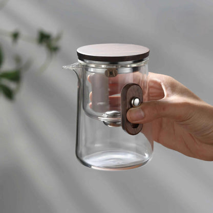 Glazen Reistheepot 330ml Borosilicaat met Cups en Reiskoffer Camping Outdoor