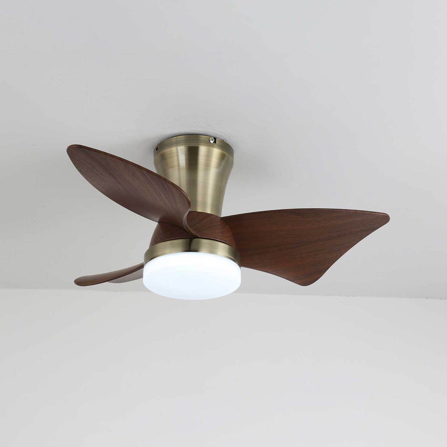 Moderne Plafondventilator met Verlichting – Houtlook & LED 24W | Stil & Afstandsbediening