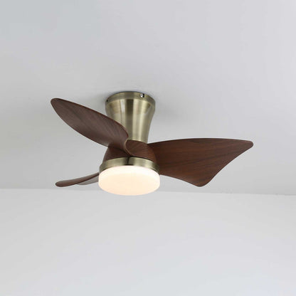 Moderne Plafondventilator met Verlichting – Houtlook & LED 24W | Stil & Afstandsbediening