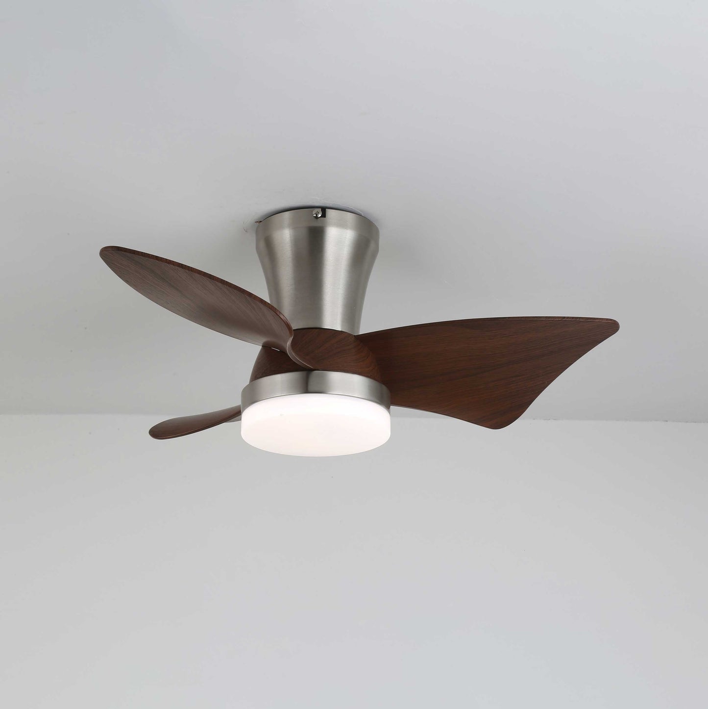 Moderne Plafondventilator met Verlichting – Houtlook & LED 24W | Stil & Afstandsbediening