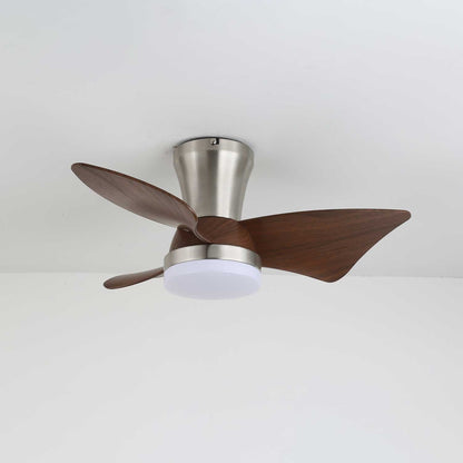 Moderne Plafondventilator met Verlichting – Houtlook & LED 24W | Stil & Afstandsbediening