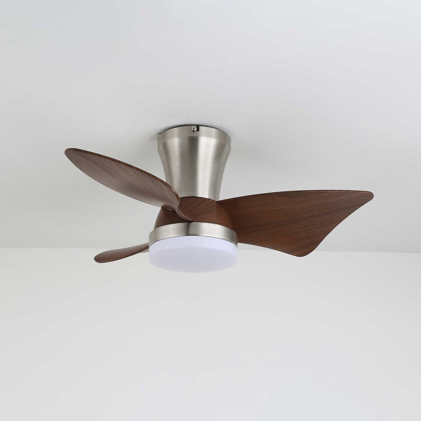 Moderne Plafondventilator met Verlichting – Houtlook & LED 24W | Stil & Afstandsbediening