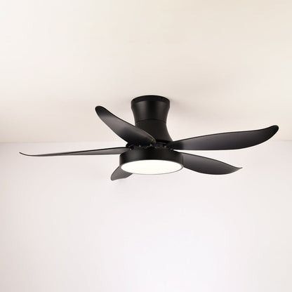 Plafondventilator met Verlichting 132cm Modern Zwart Metaal Kunststof LED 24W Verstelbaar 6 Snelheden