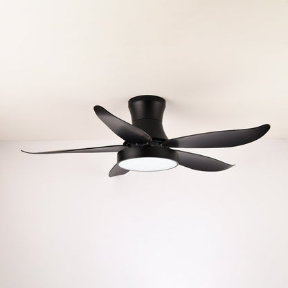 Plafondventilator met Verlichting 132cm Modern Zwart Metaal Kunststof LED 24W Verstelbaar 6 Snelheden