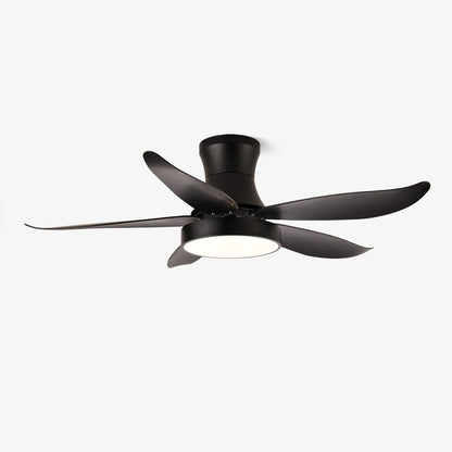 Plafondventilator met Verlichting 132cm Modern Zwart Metaal Kunststof LED 24W Verstelbaar 6 Snelheden