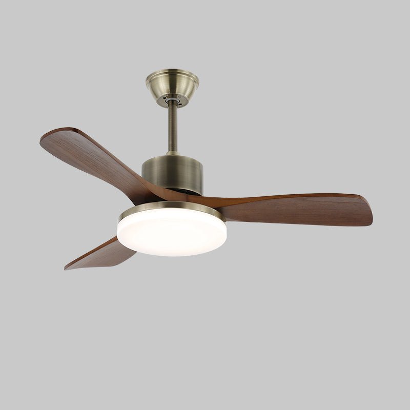 Plafondventilator met Verlichting – Minimalistische Ventilator in Zilver en Hout – 6 Snelheden – Afstandsbediening – 106/132 cm – LED 35W – Plafondverlichting met Ventilatiefunctie