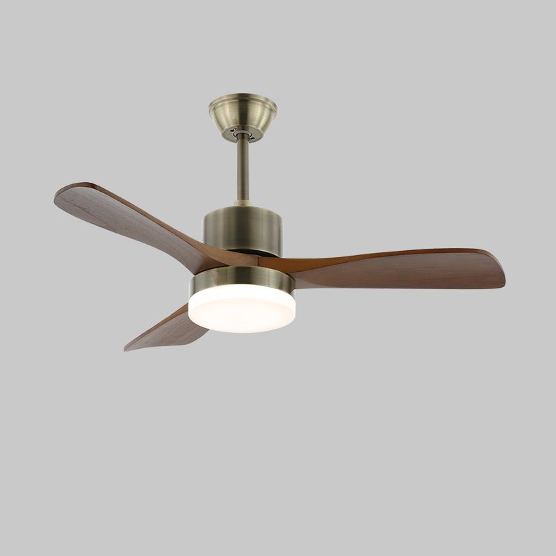 Plafondventilator met Verlichting – Minimalistische Ventilator in Zilver en Hout – 6 Snelheden – Afstandsbediening – 106/132 cm – LED 35W – Plafondverlichting met Ventilatiefunctie