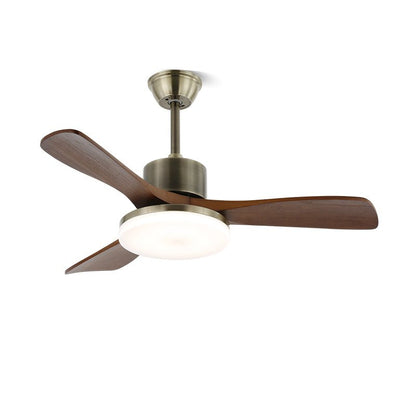 Plafondventilator met Verlichting – Minimalistische Ventilator in Zilver en Hout – 6 Snelheden – Afstandsbediening – 106/132 cm – LED 35W – Plafondverlichting met Ventilatiefunctie