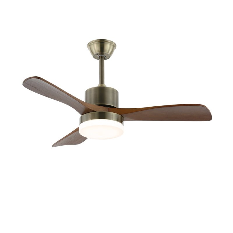 Plafondventilator met Verlichting – Minimalistische Ventilator in Zilver en Hout – 6 Snelheden – Afstandsbediening – 106/132 cm – LED 35W – Plafondverlichting met Ventilatiefunctie